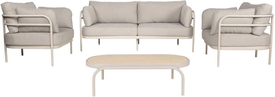 Zuiver Loungeset Vista Met 2-zits bank 2 fauteuils en tafel Beige