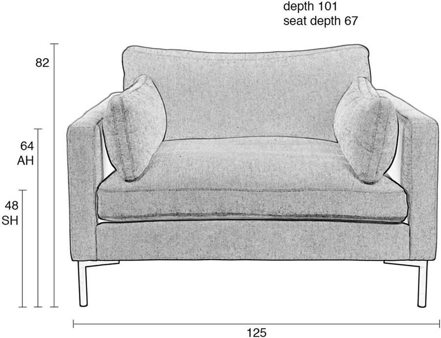 Zuiver | Loveseat Summer Anthracite | Zitmeubels woonkamer | 1 5-zitsbankLoveseat - Foto 3