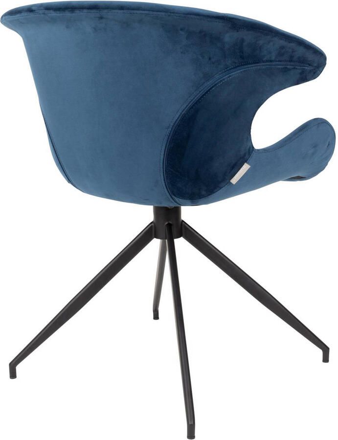 Zuiver Mia Eetkamerstoelen met armleuning Blauw Set van 2