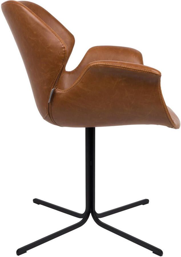 Zuiver Nikki Eetkamerstoelen met armleuning Bruin Set van 2 - Foto 2