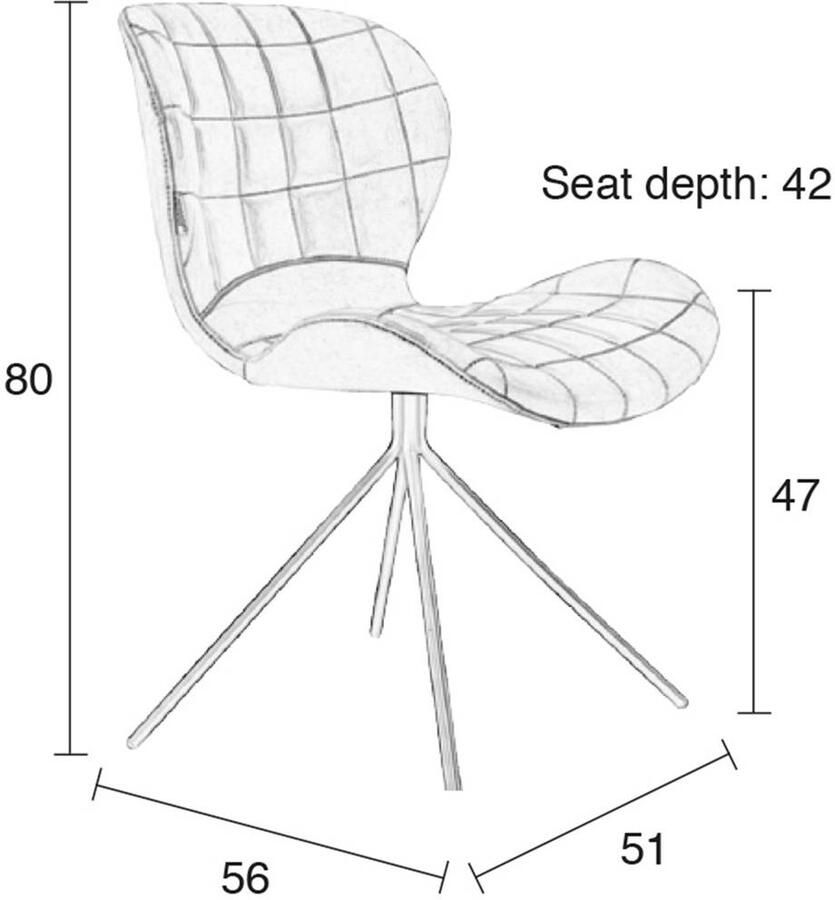 Zuiver OMG Eetkamerstoelen Blauw Set van 2 - Foto 3