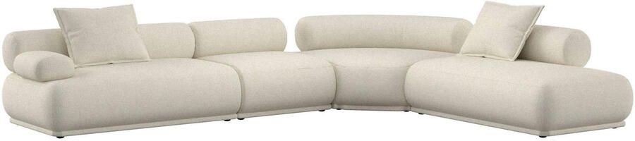 Zuiver 7 5-zits Hoekbank Rembrandt 594cm Links Ribstof Beige