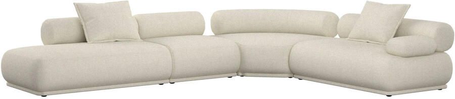 Zuiver 7 5-zits Hoekbank Rembrandt 594cm Rechts Ribstof Beige