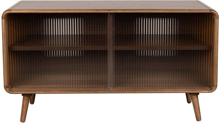 Zuiver TV-meubel Rise Walnootlook en glas 100cm Bruin