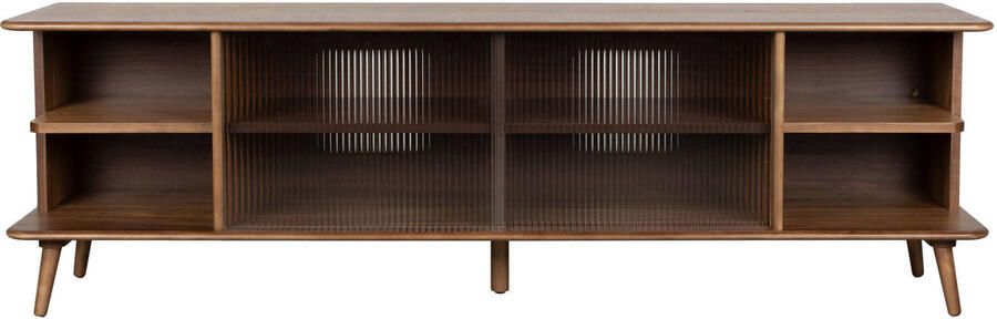 Zuiver TV-meubel Rise Walnootlook en glas 180cm Bruin