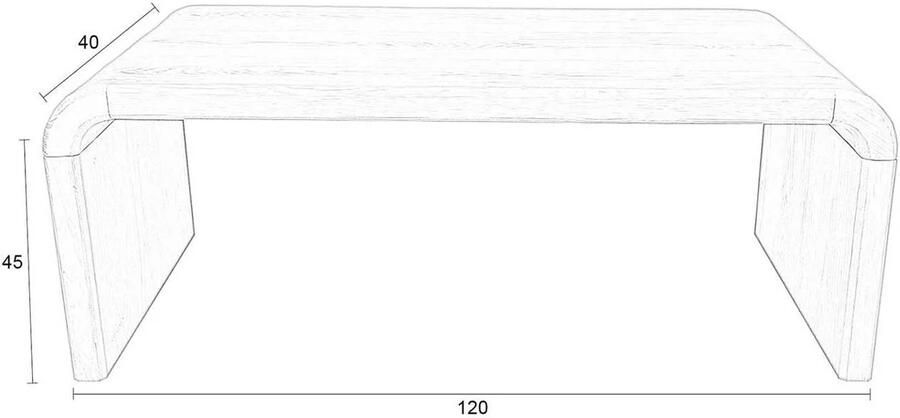 Zuiver Salontafel Brave Eiken en rubberhout 120 x 60cm Naturel - Foto 3