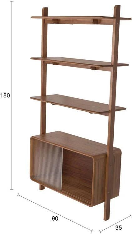 Zuiver | Wandkast Rise Walnut | Woonkamer meubels | BergkastKast - Foto 3