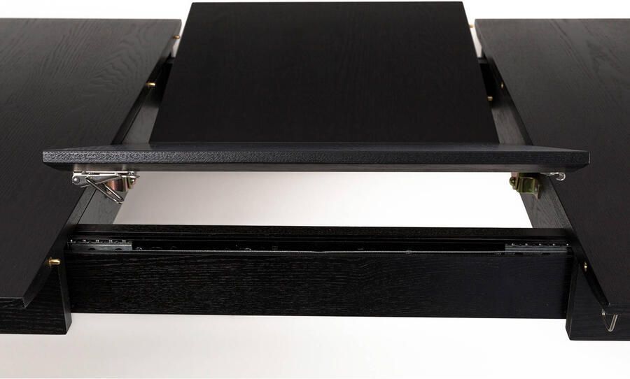 Zuiver Uitschuifbare Eettafel Glimps Essenhout 120-162 x 80cm Zwart - Foto 3