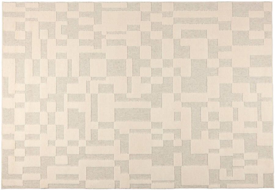Zuiver Vloerkleed Bricks Wol 200 x 300cm Grijs Beige