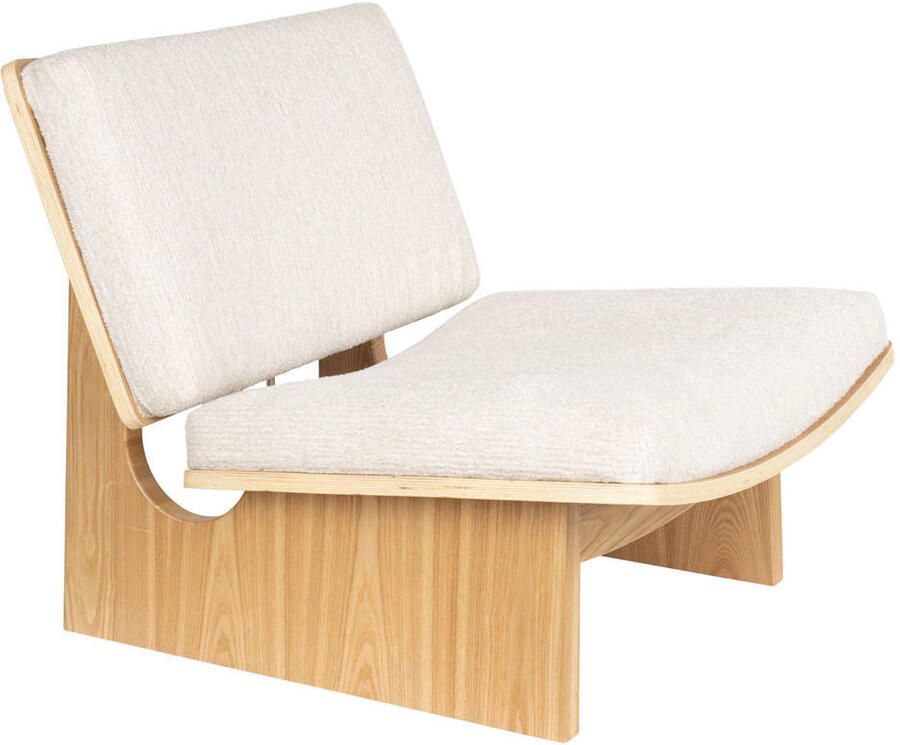 Zuiver Fauteuil Volana Chenille en hout Beige