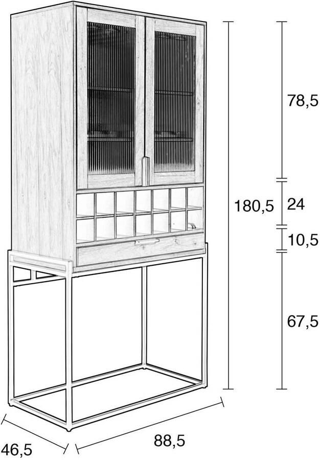 Zuiver Travis wijnkast Zwart - Foto 2
