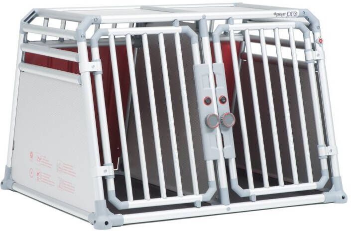 4Pets Pro 22 Autobench voor 2 Honden L Zilvergrijs 66x96 5x93 5 cm