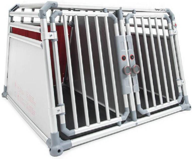 4Pets Pro 22 Autobench voor 2 Honden M Zilvergrijs 66x96 5x83 5 cm