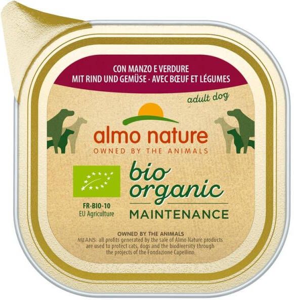 Almo Adult Bio Organic Maintenance Hondenvoer Rund 100 gram