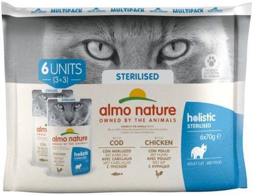 Almo Nature Gesteriliseerd Kattenvoer 6x70 gram Kip 420 gram