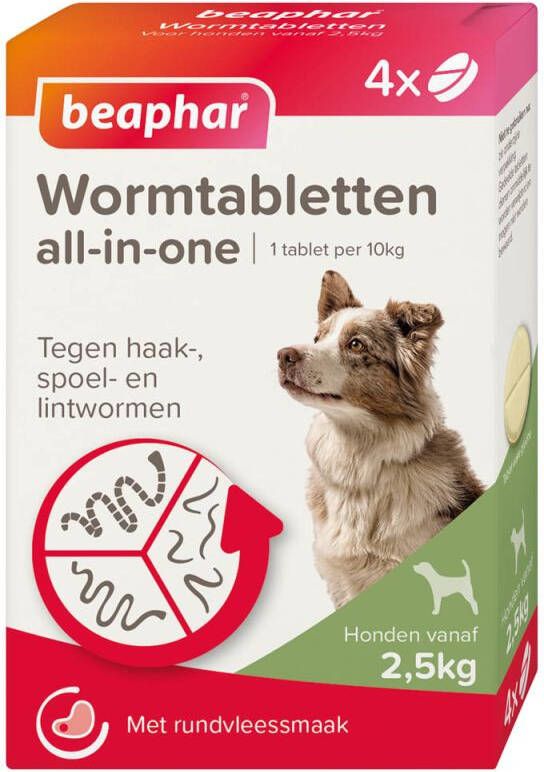 Beaphar Wormen 2 5-40 kg 4 stuks