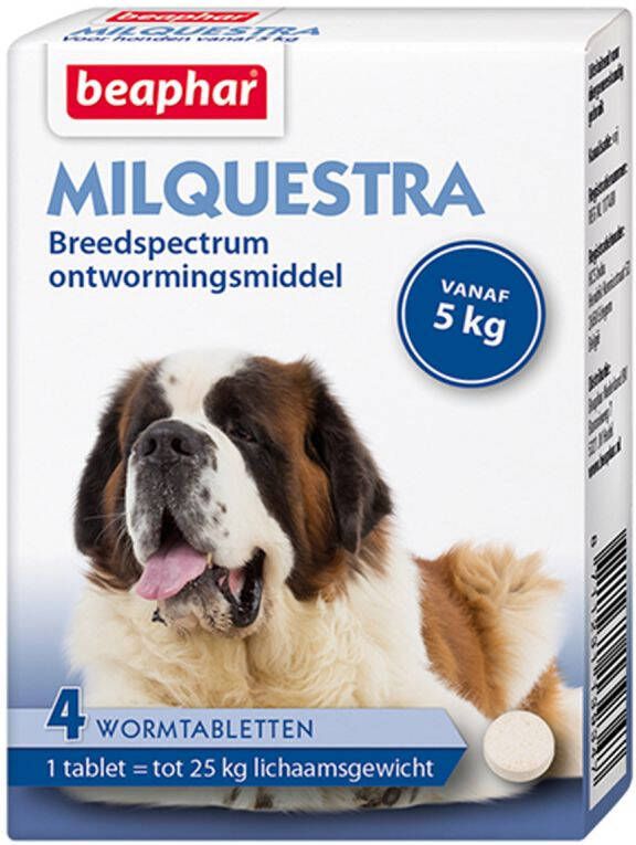 Beaphar Milquesta Hond 5-75kg Wormen 4 stuks