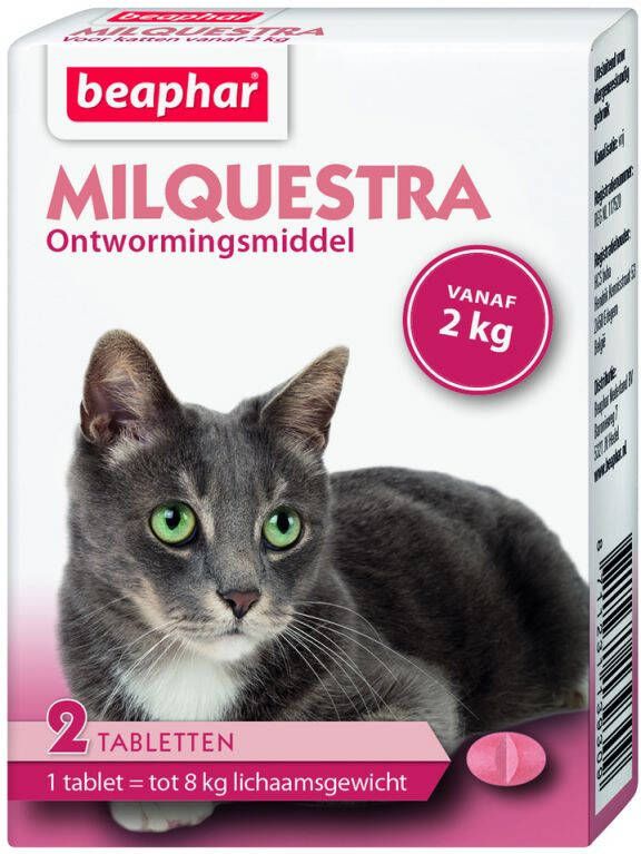 Beaphar Milquesta Kat 2-12kg Wormen > 2 kg 2 stuks