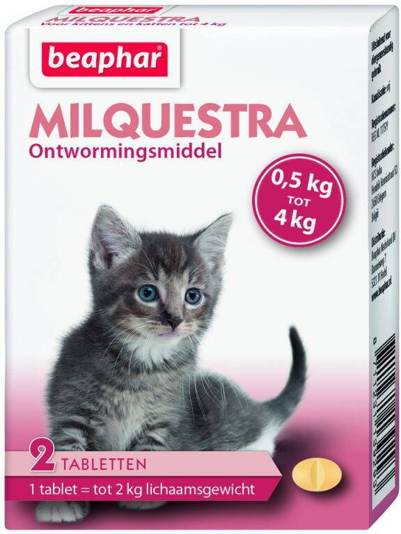 Beaphar Milquesta Kitten 0 5-4kg Wormen 0 5-2 kg 2 stuks