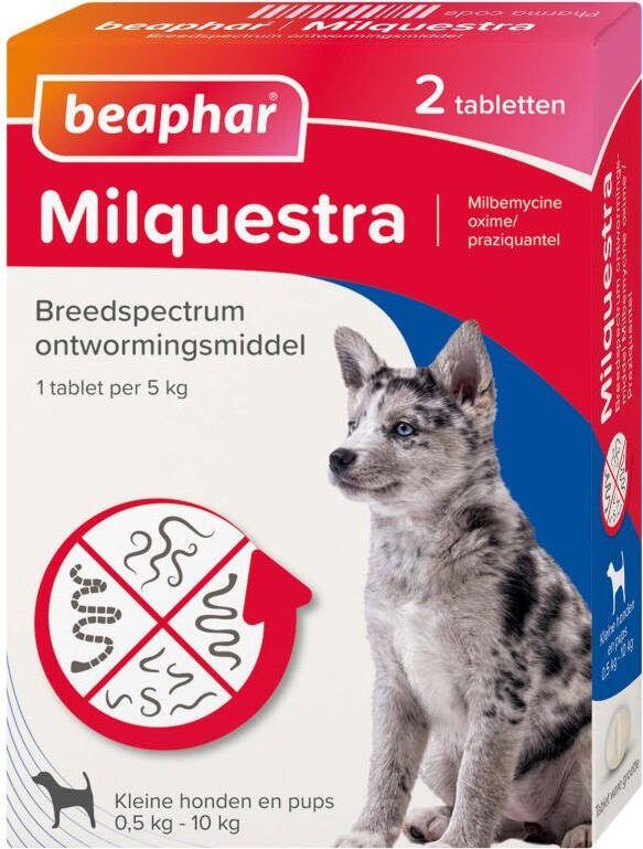 Beaphar Milquestra Pup 0 5-10kg Wormenmiddel 2 stuks