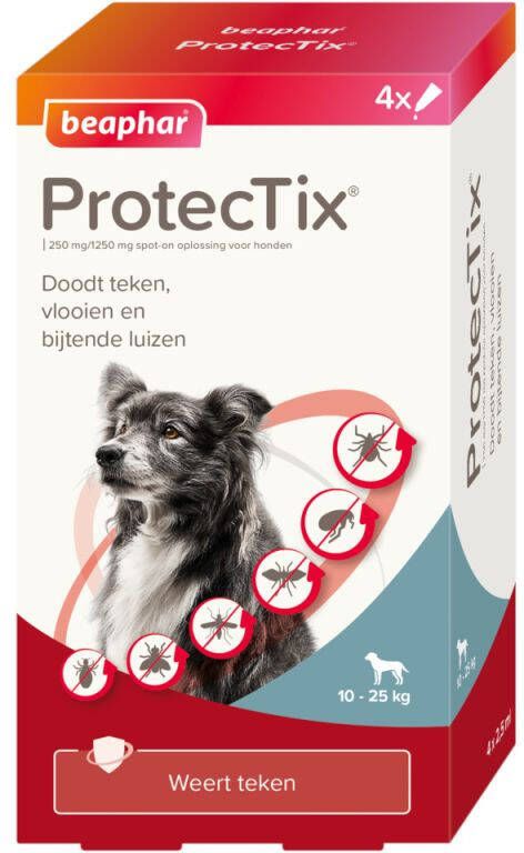 Beaphar ProtecTix Hond 10-25kg Pipetten Teken en vlooiendruppels 10-25 kg 4 stuks