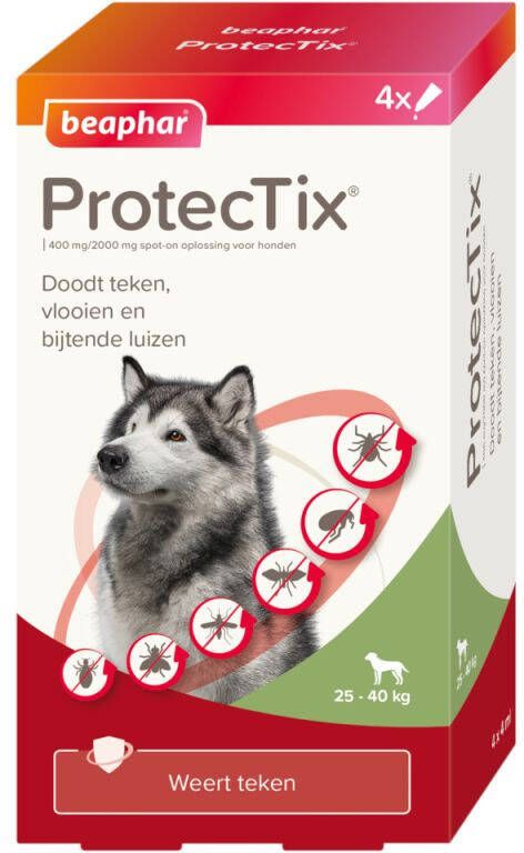 Beaphar ProtecTix Hond 25-40kg Pipetten Teken en vlooiendruppels 25-40 kg 4 stuks