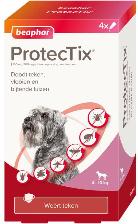 Beaphar ProtecTix Hond 4-10kg Pipetten Teken en vlooiendruppels 4-10 kg 4 stuks