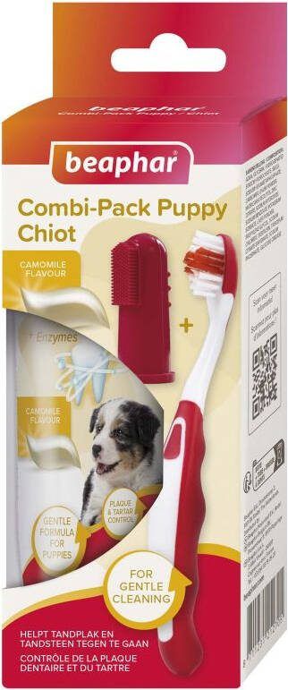 Beaphar Tandenborstels en tandpasta Hond 3-delig combi-pack Wit