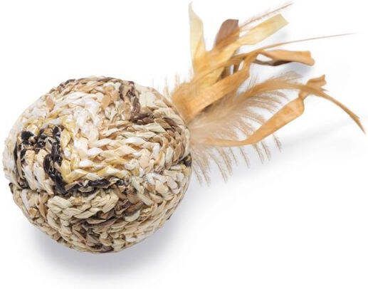 Beeztees Balletje Tuxa Kattenspeeltje Beige Bruin
