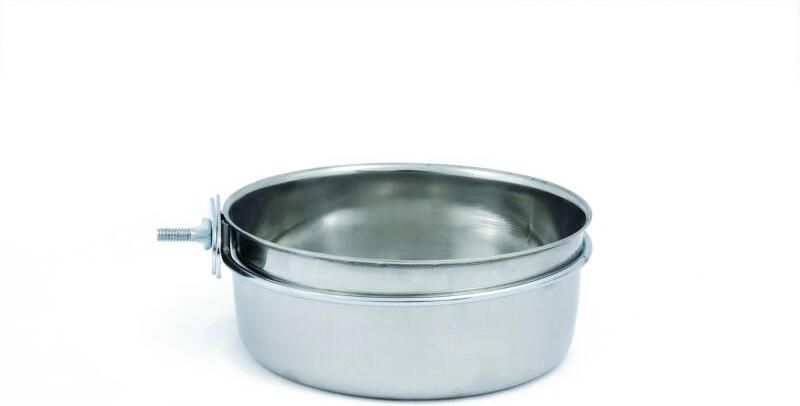 Beeztees Rvs coop cups met houder en schroefdraad 15 cm