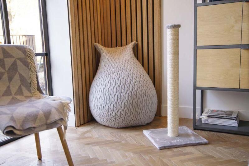 Beeztees Gina Met Voetprint Krabpalen & Krabplanken Stof Grijs 40x40x90 cm