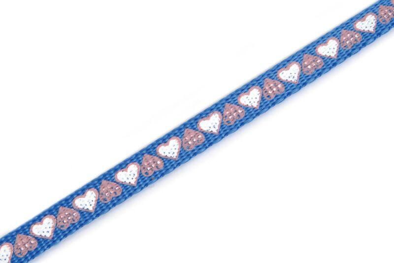 Beeztees Hearts Kittentuigje Blauw Nylon 1 20 meter 10 mm