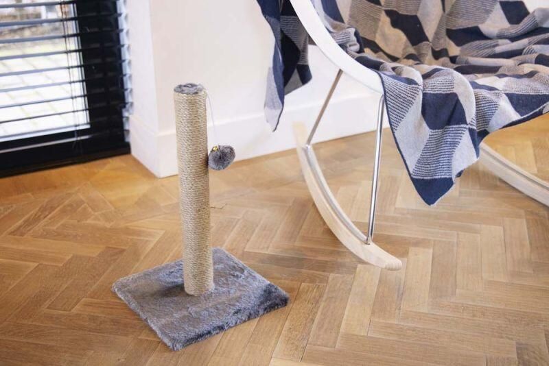 Beeztees Kali Krabpaal Jute Grijs 25x25x42cm