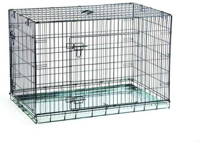 Beeztees Hondenbench 2 deurs inklapbaar zwart 78 X 55 X 61 cm