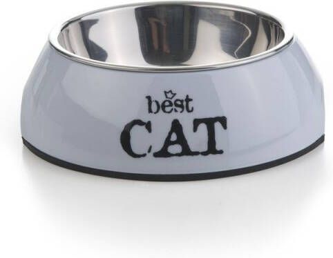 Beeztees Best Cat Voer en drinkbak 14X4 5 Grijs
