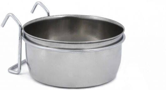 Beeztees Coopcup Inox Met Houder Voer en drinkbak Ø12 5cm Zilver