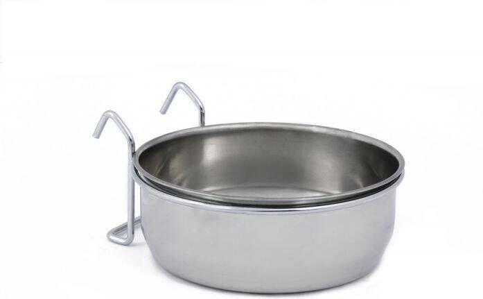 Beeztees Coopcup Inox Met Houder voer & drinkbak Ø15cm Zilver