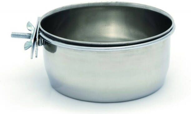Beeztees Rvs coop cups met houder en schroefdraad 12.5 cm