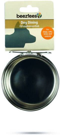 Beeztees Rvs coop cups met houder en schroefdraad 9 cm