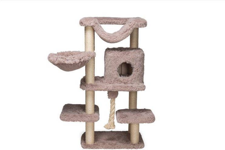 Beeztees Duco Krabmeubel Pluche Taupe 60x45x126 cm