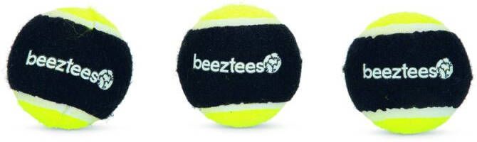 Beeztees Fetch Sponsbal Ballen Zwart Geel 3 stuks