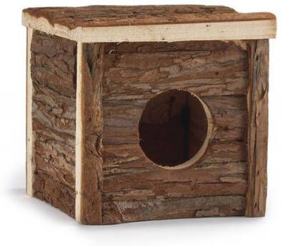 Beeztees Forest Blokhut Classic Knaagdierspeelgoed Bruin 15x15x14cm