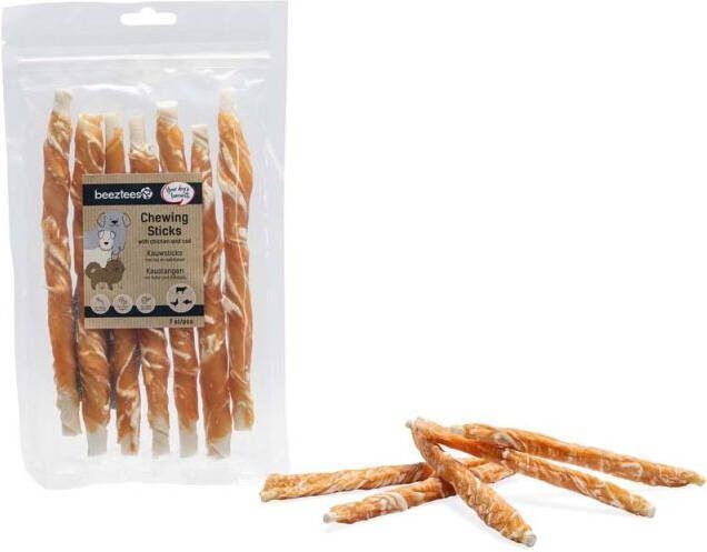 Beeztees Kauwsnack Hondensnack Kip Vis 20 cm 7 stuks