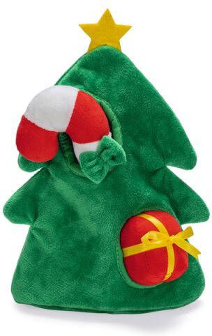 Beeztees Kerstboom Hide and Seek Denkspel Kerst hondenspeeltje 25 cm