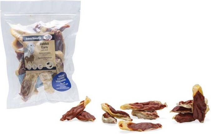 Beeztees Konijnenoren Hondensnack Konijn Eend 250 gram