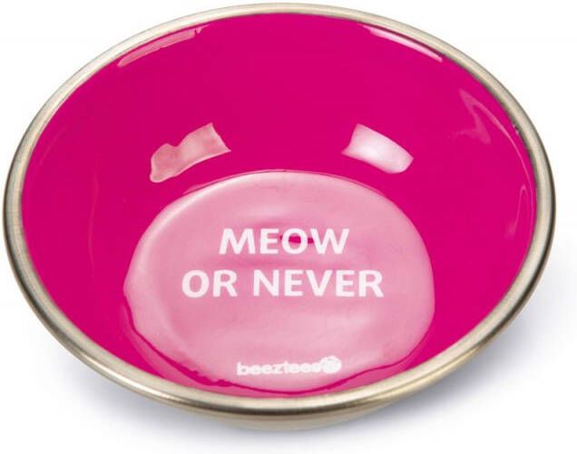 Beeztees Meow kat Voer en drinkbak 13 x 13 x 3 cm Roze 350 ml