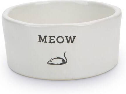 Beeztees Meow Voerbak 11 5 x 4 cm Wit