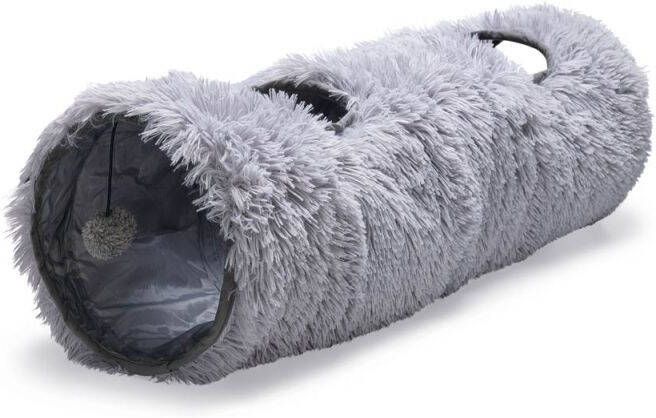 Beeztees Nona Katten Speeltunnel Grijs 90x25x25 cm
