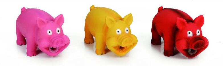 Beeztees Piggie Piepspeelgoed Gekleurd 9x7 5x26 cm 1 stuk