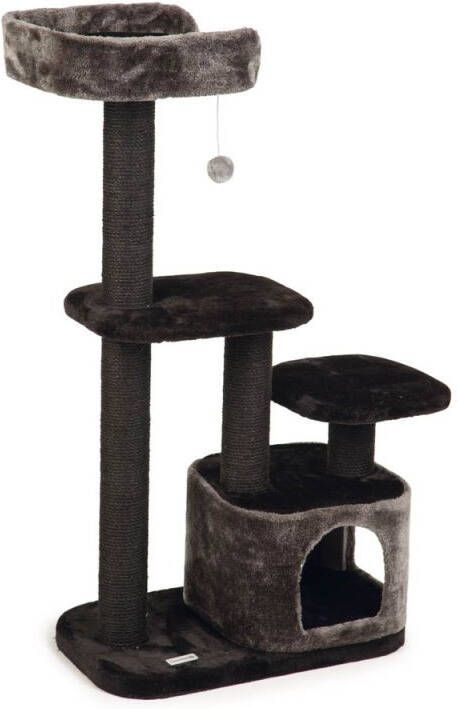 Beeztees Poronti Krabmeubel Pluche Zwart Grijs 60x40x115 cm